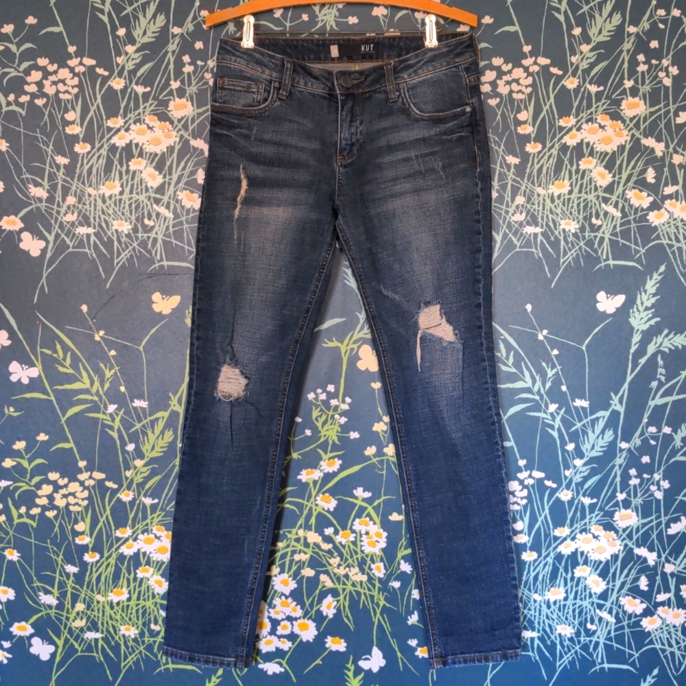 Kut From the Kloth Distressed Catherine Boyfriend Jeans Size 4